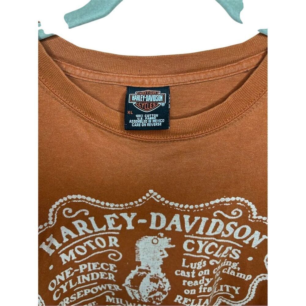 Harley-Davidson Men's XL Orange Graphic Print T-Shirt Kitty Hawk - Picture 4 of 4